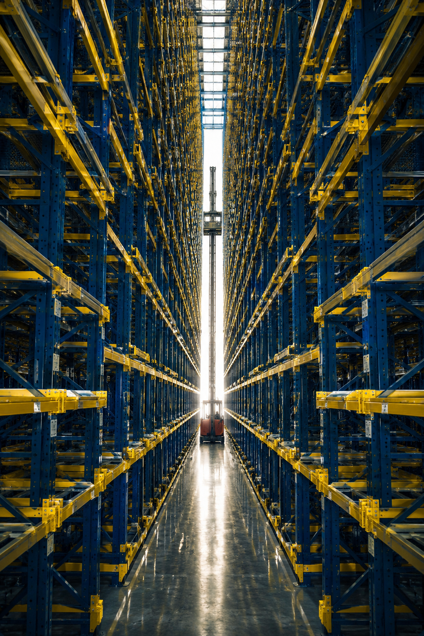 Narrow aisle high-density racking install